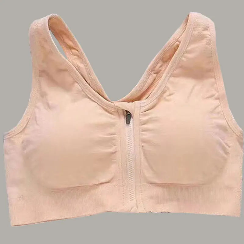 Soutien-gorge de sport à fermeture éclair sur le devant, gilet de fitness, de course à pied, respirant, absorbant les chocs, pour femmes, soutien-gorge push-up, tailles S à 4XL