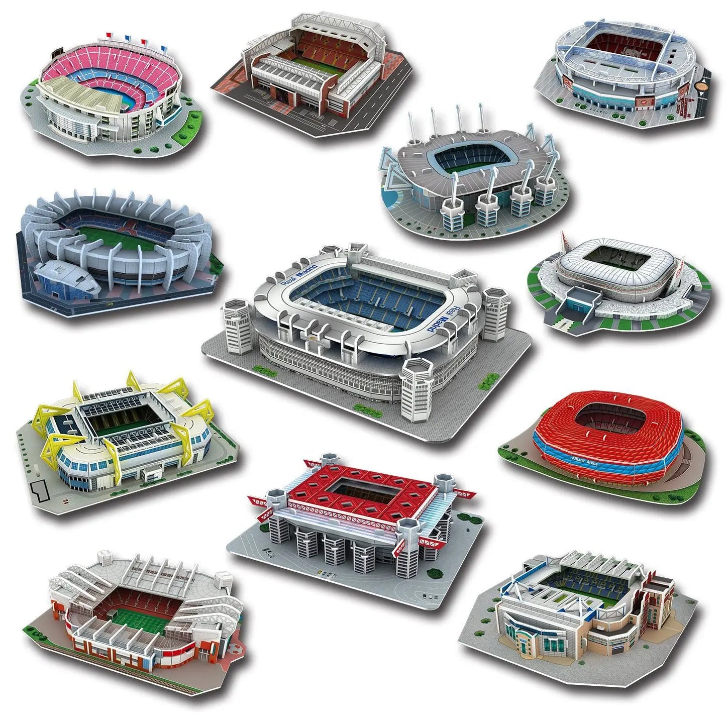 Terrain de football miniature 3D, puzzle à faire soi-même, stades de renommée mondiale, modèles de jeux de football, jouets périphériques, cadeaux d'anniversaire pour fans, DDJ