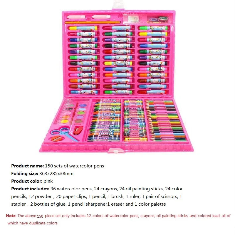 Ensemble complet de pinceaux pour enfants, 42/68/86/150/168/208 pièces, crayons aquarelle avec planche à dessin, fournitures artistiques pour enfants, cadeaux