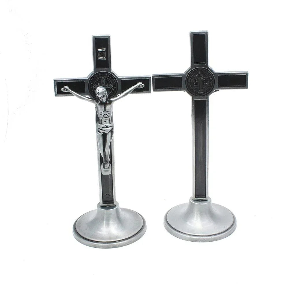 Croix crucifix (1 pièce) - Statuette du Christ catholique (Jésus) - Décoration religieuse pour église, voiture, maison ou chapelle
