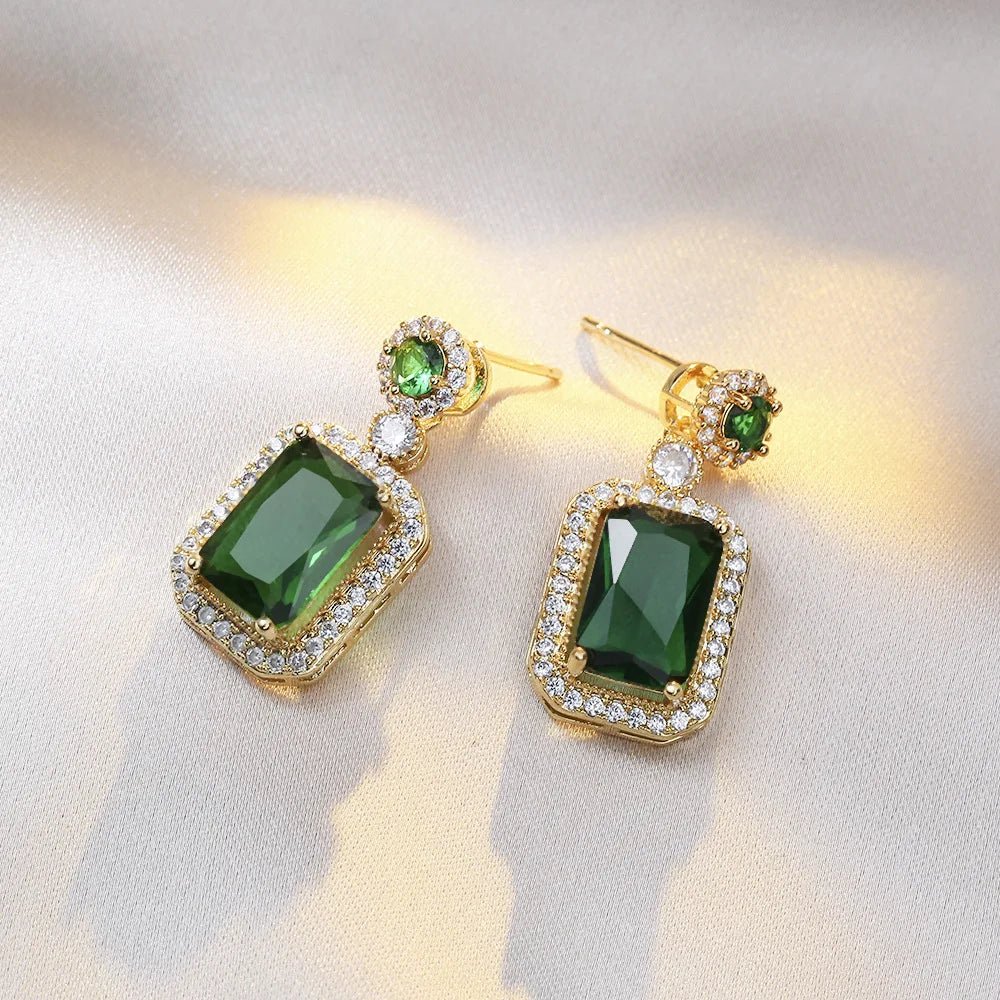 Ensemble de 4 pièces exquis collier, boucles d'oreilles, bague, bijoux à breloques pour femmes, cadeaux de mariée tendance