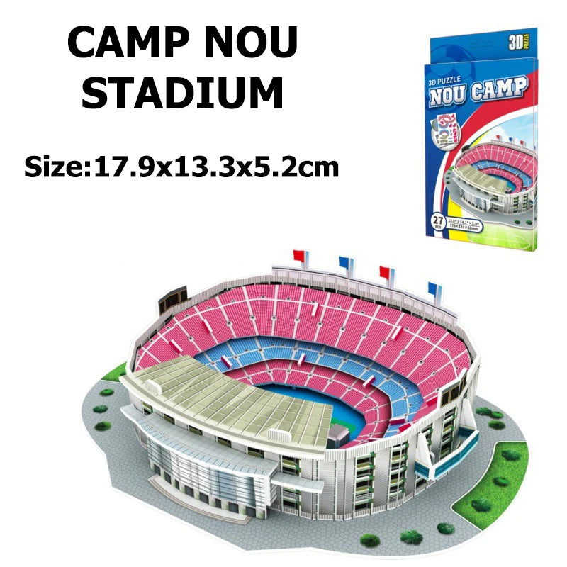 Terrain de football miniature 3D, puzzle à faire soi-même, stades de renommée mondiale, modèles de jeux de football, jouets périphériques, cadeaux d'anniversaire pour fans, DDJ