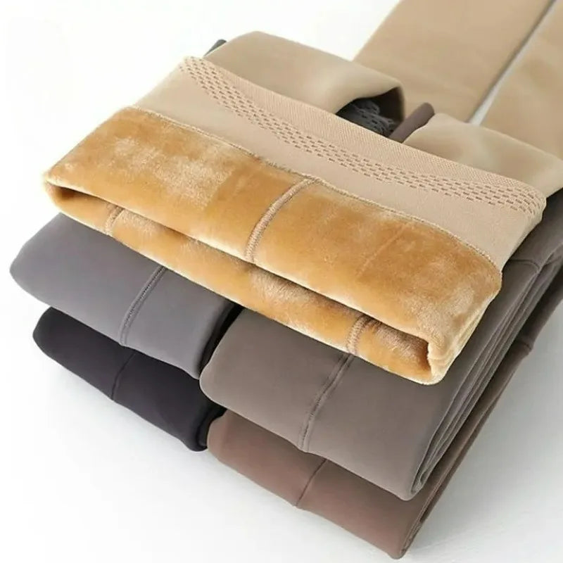 Nouveaux leggings thermiques épais d'hiver pour femmes, collants épais et extensibles en polaire, velours et laine, collants amincissants taille haute