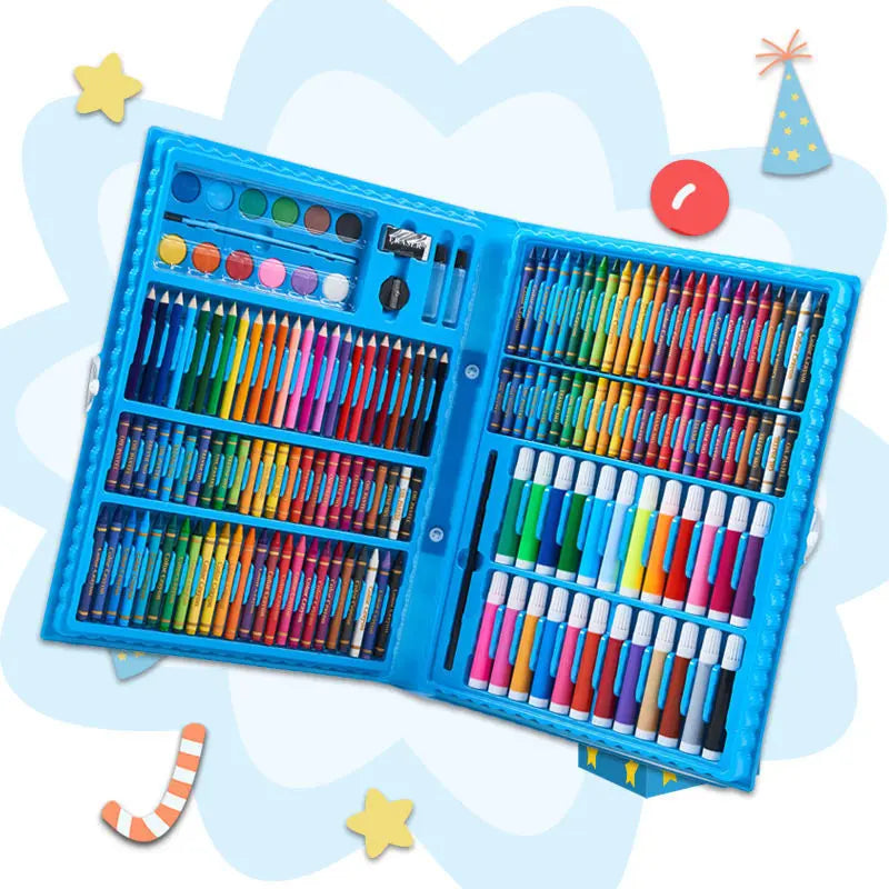 Ensemble complet de pinceaux pour enfants, 42/68/86/150/168/208 pièces, crayons aquarelle avec planche à dessin, fournitures artistiques pour enfants, cadeaux