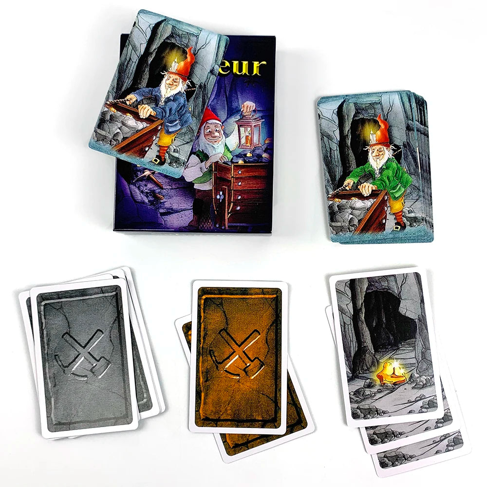 Board Game Cards Table Games Dwarf Gold Mine Digging Miner Board Game，English Version Cards Family Interactive Games Tools