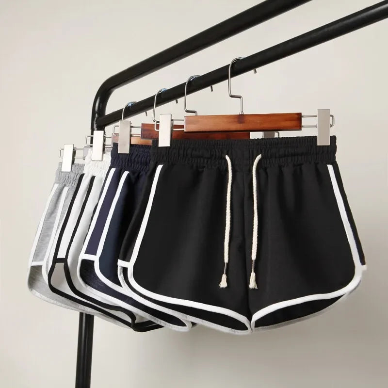 Shorts de yoga pour femmes, vêtements d'extérieur d'été, taille moyenne, pantalons décontractés amples et droits, pantalons courts de gym à jambes larges, minces et respirants
