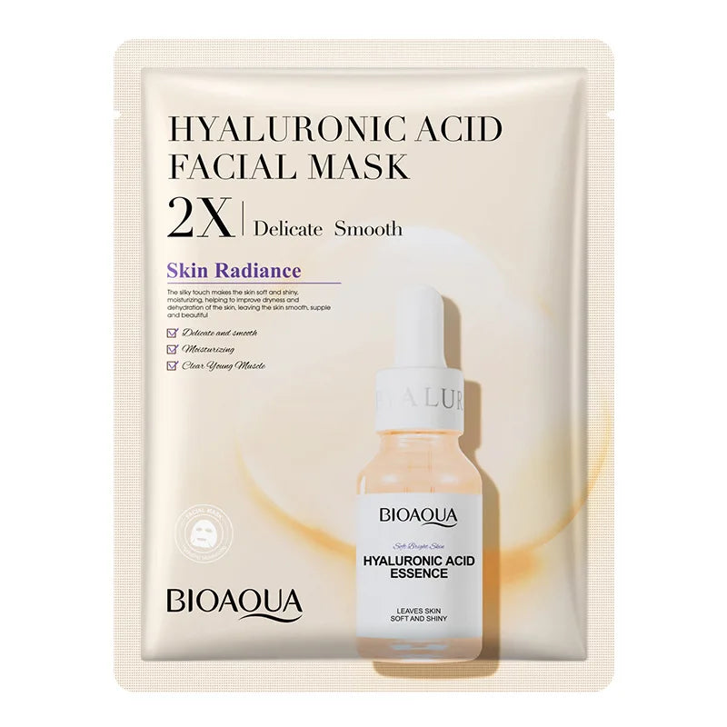 Lot de 20 masques visage BIOAQUA Centella Collagène, hydratants et rafraîchissants, à l'acide hyaluronique, produits de soins pour la peau