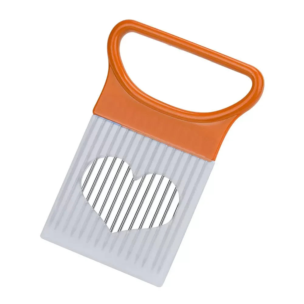 Tranchez les oignons sans effort avec ce coupe-oignon coloré en acier inoxydable pour pommes de terre et oignons