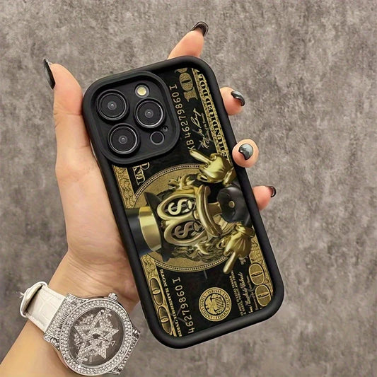 Coque de téléphone souple en TPU avec motif dollar américain pour iPhone 17 Air 16E 16 15 14 13 12 11 Pro Max X XR XS Max 7 8 Plus