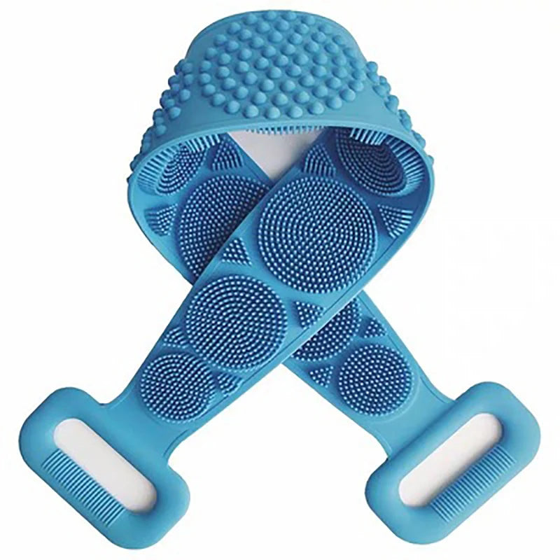 Éponge corporelle en silicone exfoliante pour le dos, massage et gommage, accessoire de bain complet, écologique et antidérapante pour la douche.