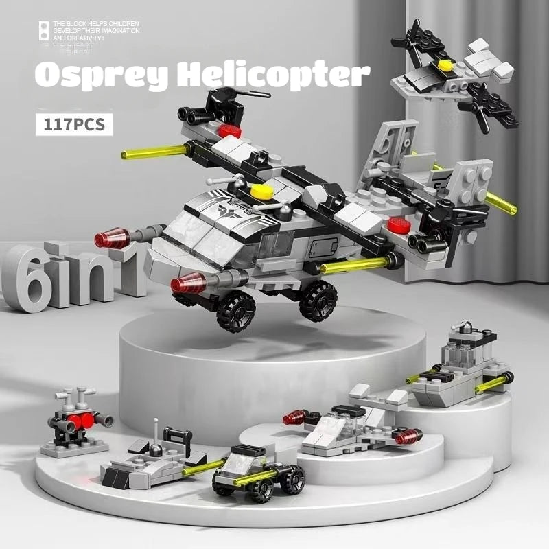 Puzzle Lego compatible avec char militaire, fusée, robot, dinosaure, véhicule blindé, avion de chasse, jouets d'assemblage pour garçons et enfants, cadeaux