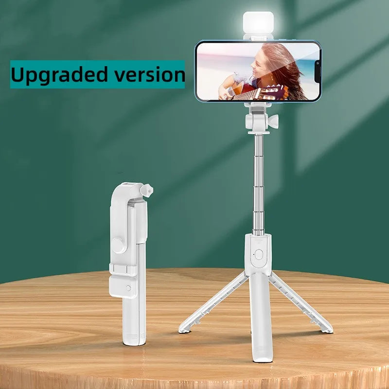 Perche Selfie Trépied Bluetooth avec Lumière LED & Télécommande Sans Fil pour iPhone et Android