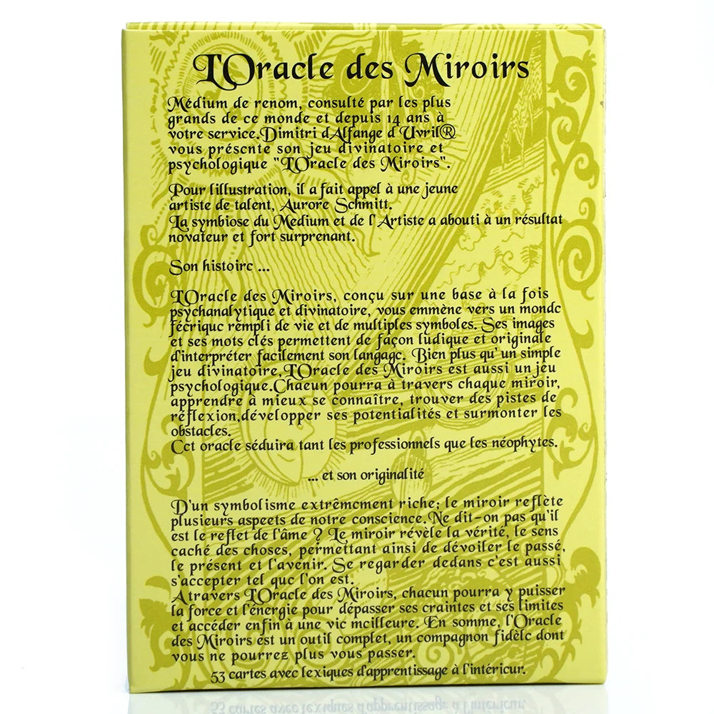 Cartes de Tarot anglais Oracle des Miroirs Un Outil Précieux pour la Divination et la Guidance Spirituelle Jeu de Fête en Famille