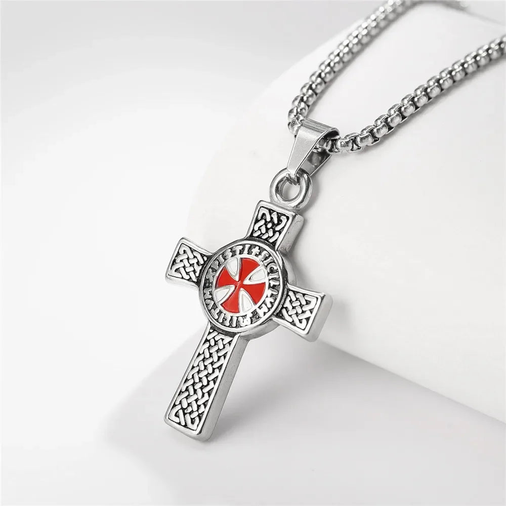 Collier pendentif croix de Saint Benoît Jésus pour hommes et femmes, amulette religieuse chrétienne catholique en acier inoxydable