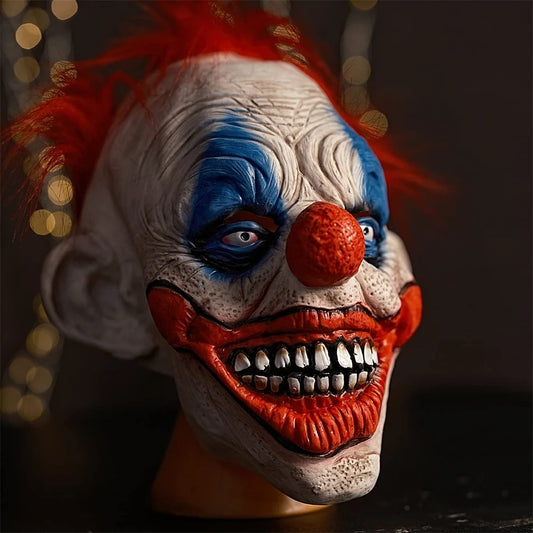Masque de clown amusant pour Halloween, déguisement d'horreur, masque en latex, masque de farce, parc d'attractions, maison hantée, cosplay