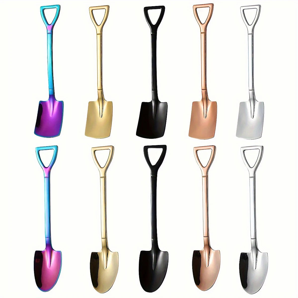 Lot de 10 cuillères à café en acier inoxydable pour fruits, glaces, desserts, accessoires de cuisine, mariage, Noël