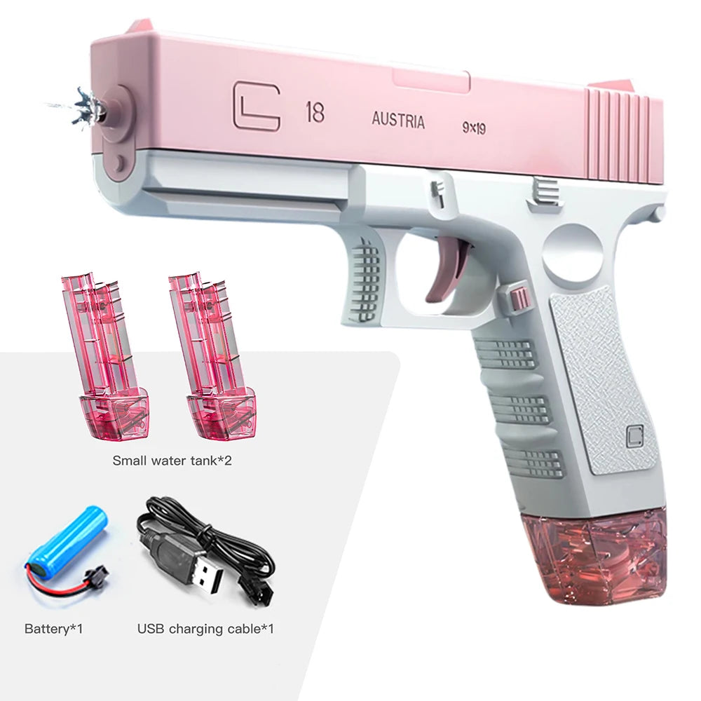 Pistolet à eau électrique M416, jouet de tir entièrement automatique, idéal pour l'été, la plage ou l'extérieur, idéal pour enfants, garçons et filles, cadeau idéa