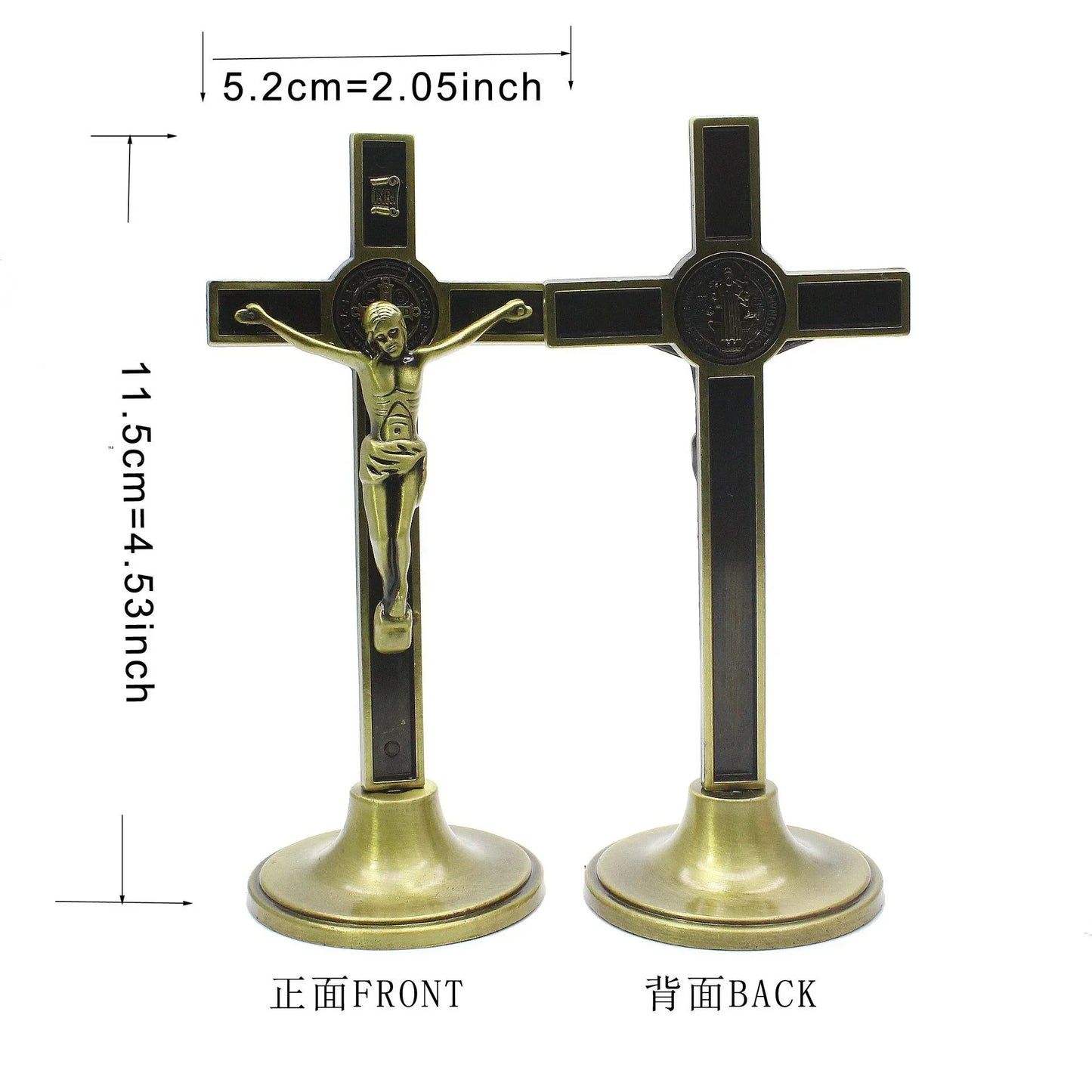Croix crucifix (1 pièce) - Statuette du Christ catholique (Jésus) - Décoration religieuse pour église, voiture, maison ou chapelle
