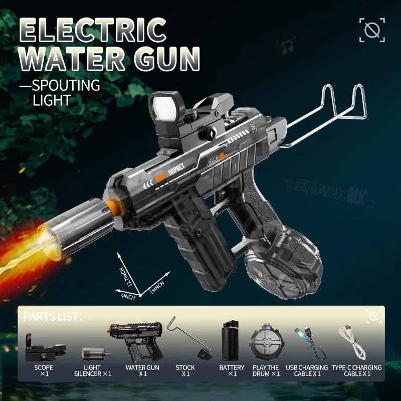 Pistolet à eau électrique haute pression pour enfants, jouets d'été, jeux de combat, plage, piscine, jardin, pistolet à eau automatique, cadeaux