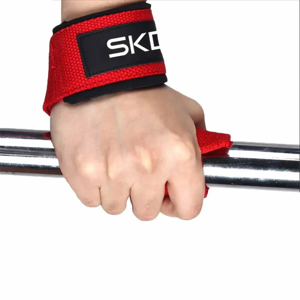 Lot de 2 sangles de poignet d'haltérophilie, réglables et antidérapantes, pour entraînement en force, fitness, levage, support de poignet, bande de préhension sportive
