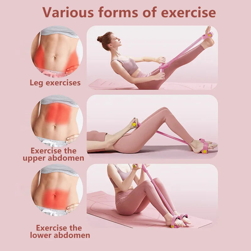 Bande de résistance multifonction à 6 tubes, corde de tension, bandes de fitness, pédale de yoga élastique à 6 tubes pour exercices sportifs en salle de sport