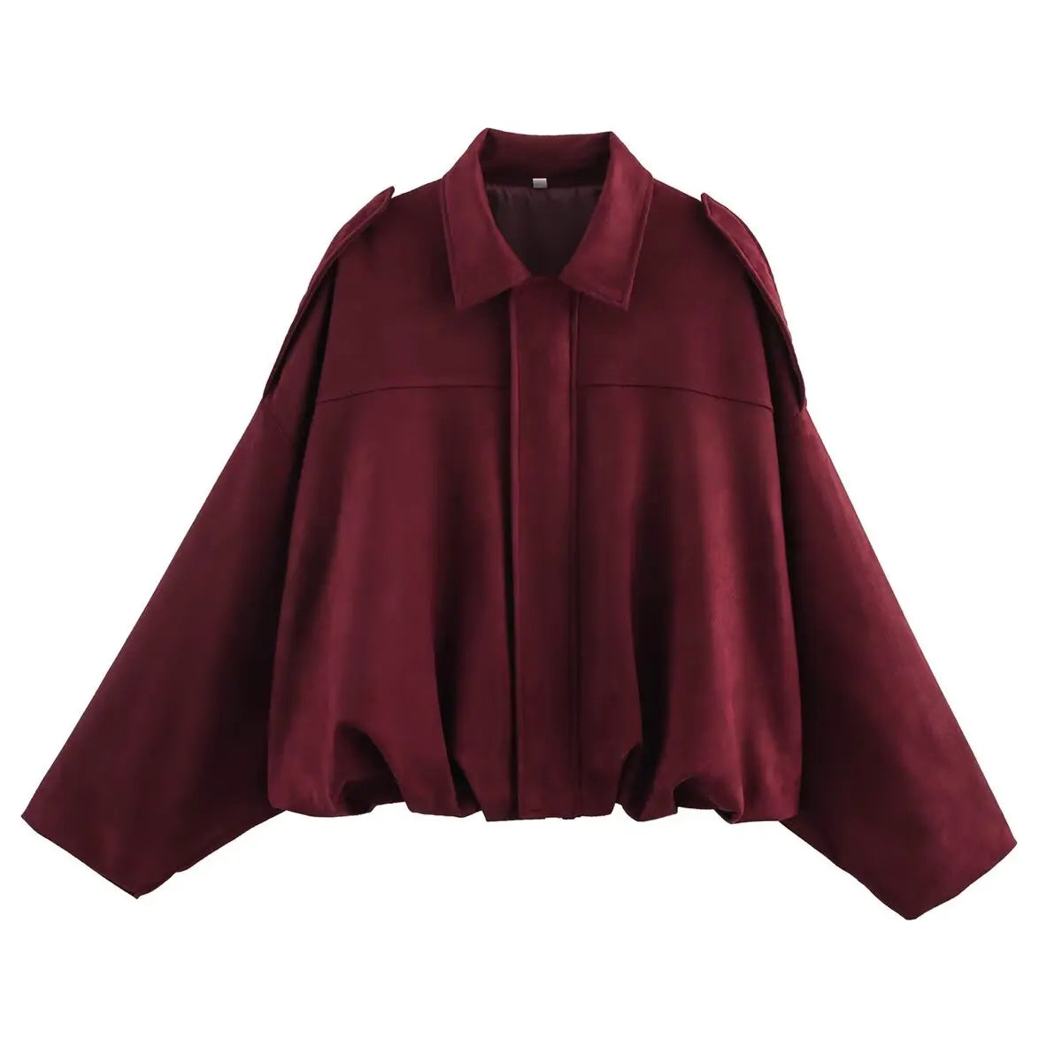 TFMLN Femmes Daim Bomber Veste Printemps Nouvelle Mode Manches Longues Fermeture Éclair Oversize Solide Bomber Manteau Chic Dame 2025 Streetwear