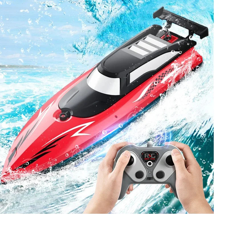 Bateau télécommandé transfrontalier, jouet électrique, chargement, bateau télécommandé 2,4 G, double spirale, pulpe, eau à grande vitesse, télécommande