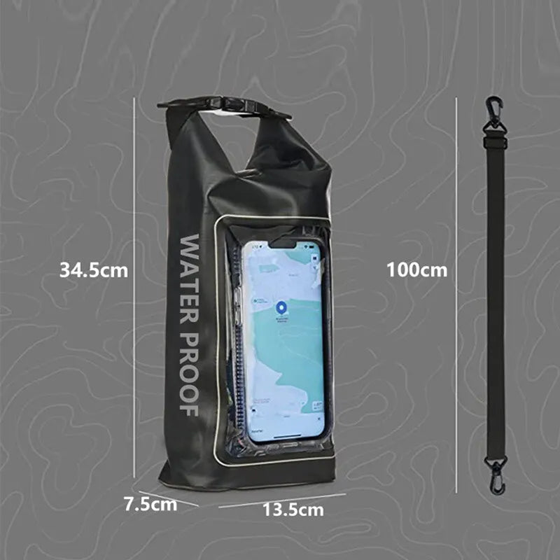 Sac étanche 2 L avec écran tactile pour randonnée, rafting, surf, kayak, sports de plein air, équipement de camping, XA394Q