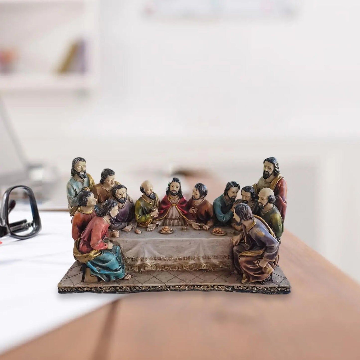 Statue décorative en résine de la Cène de Jésus et des 12 disciples pour décoration de salon, chambre à coucher, cadeau religieux