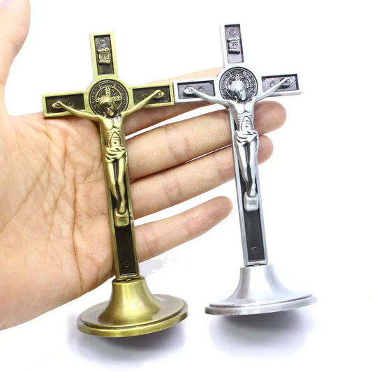 Croix crucifix (1 pièce) - Statuette du Christ catholique (Jésus) - Décoration religieuse pour église, voiture, maison ou chapelle