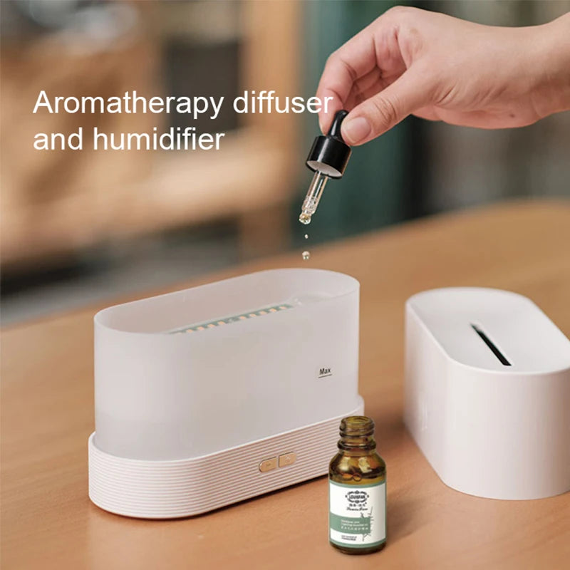 Diffuseur d'arômes KINSCOTER, humidificateur d'air à ultrasons, brumisateur frais, diffuseur à lampe LED à effet flamme pour huiles essentielles