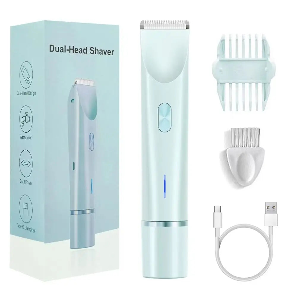 Rasoir électrique rechargeable étanche 2025, mini tondeuse bikini pour femmes, épilateur corporel double tête