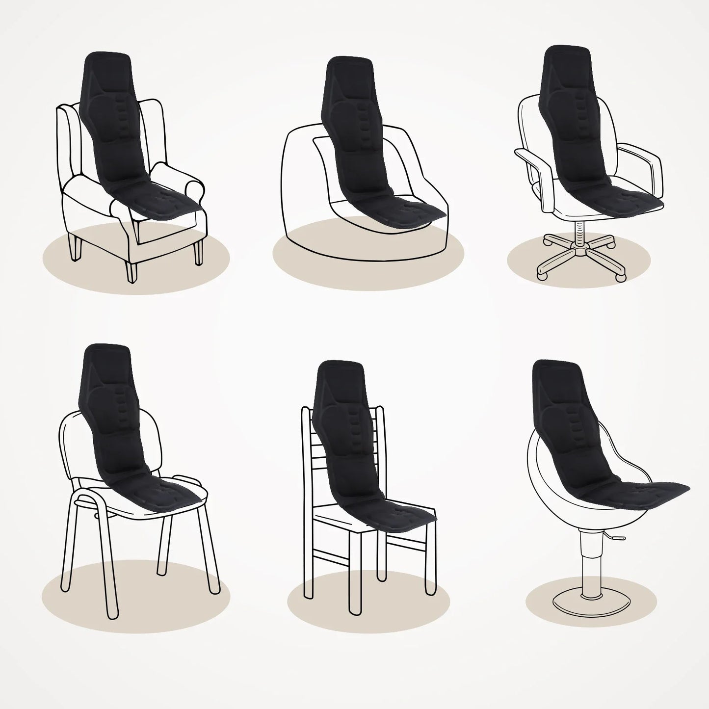 Masseur électrique pour le dos, coussin de massage infrarouge pour tout le corps, chauffant, vibrateur, pour voiture, maison, bureau, lombaire, cou, matelas, chaise
