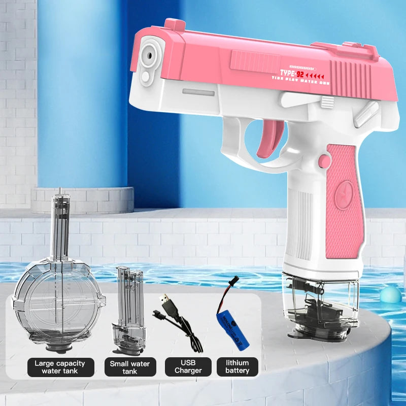 Pistolet à eau électrique M416, jouet de tir entièrement automatique, idéal pour l'été, la plage ou l'extérieur, idéal pour enfants, garçons et filles, cadeau idéa