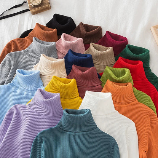 Pull col roulé en cachemire pour femme, tricoté, doux et basique, style décontracté, idéal pour l'automne et l'hiver