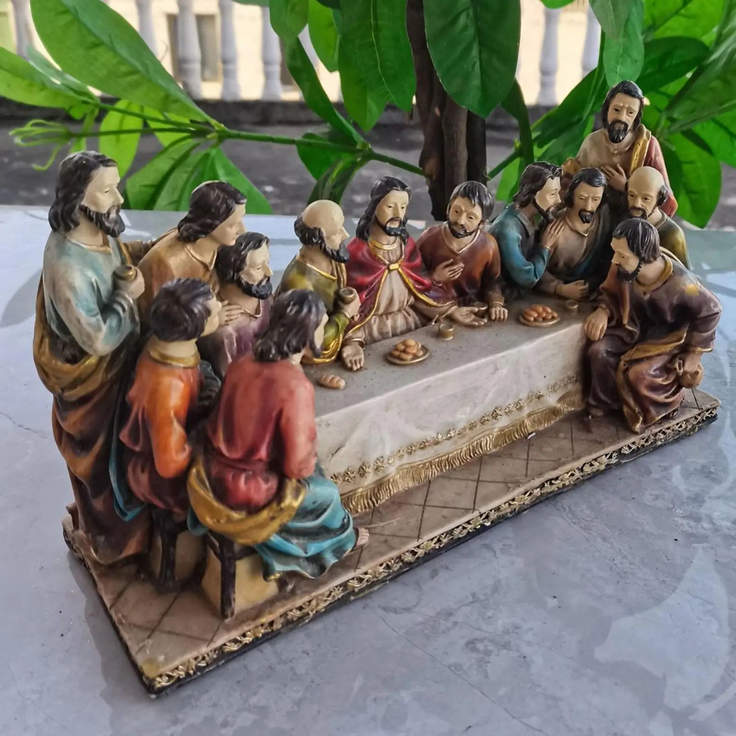Statue décorative en résine de la Cène de Jésus et des 12 disciples pour décoration de salon, chambre à coucher, cadeau religieux