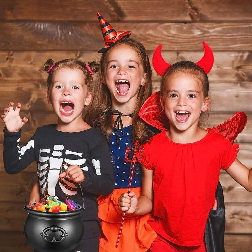 Grand chaudron de sorcière pour décoration d'Halloween, centres de table pour fêtes irlandaises, porte-bonbons, décorations d'Halloween