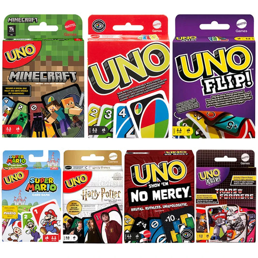 Jeux de cartes à jouer UNO Filp, Super Mario, Minecraft, Harry Potter, Transformers, No Mercy, jeux de société de société, jouets pour enfants