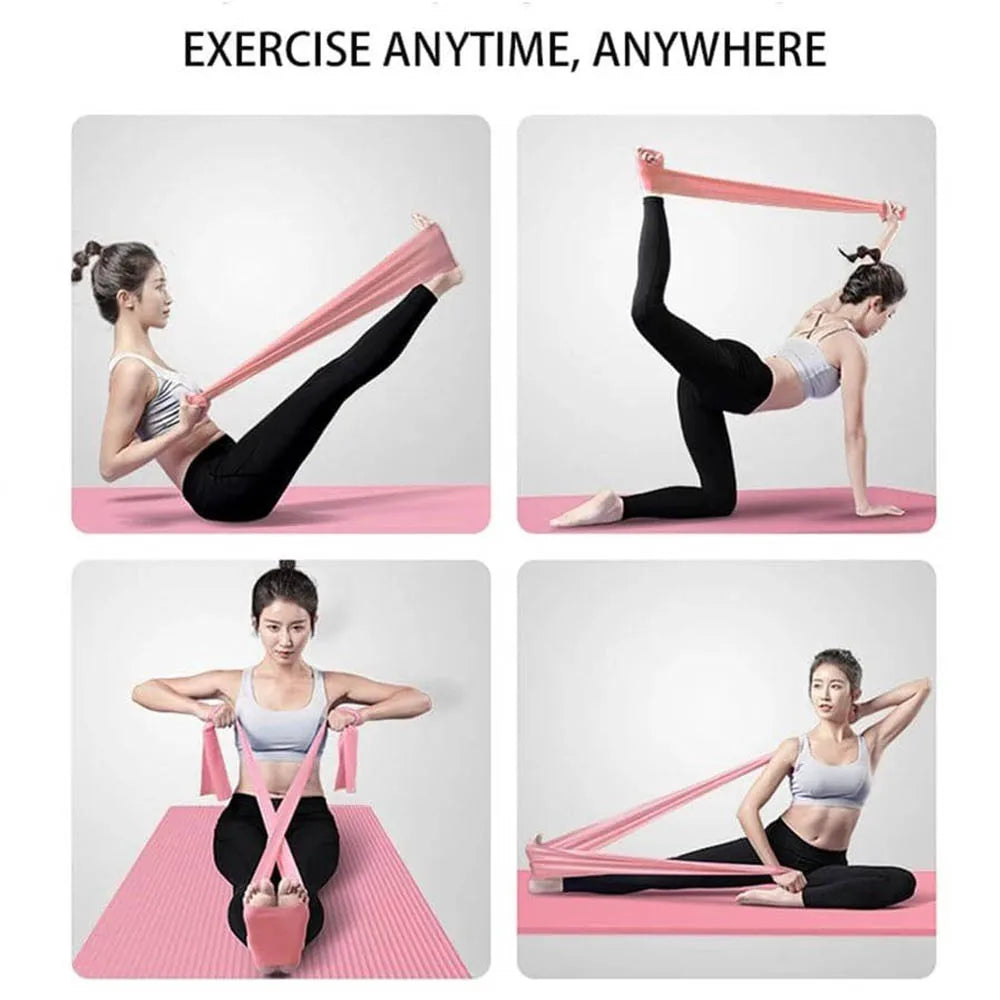 Bandes de résistance pour l'entraînement Bandes d'exercice Physiothérapie Entraînement de fitness en plein air Pilates Gym à domicile Bande élastique extensible