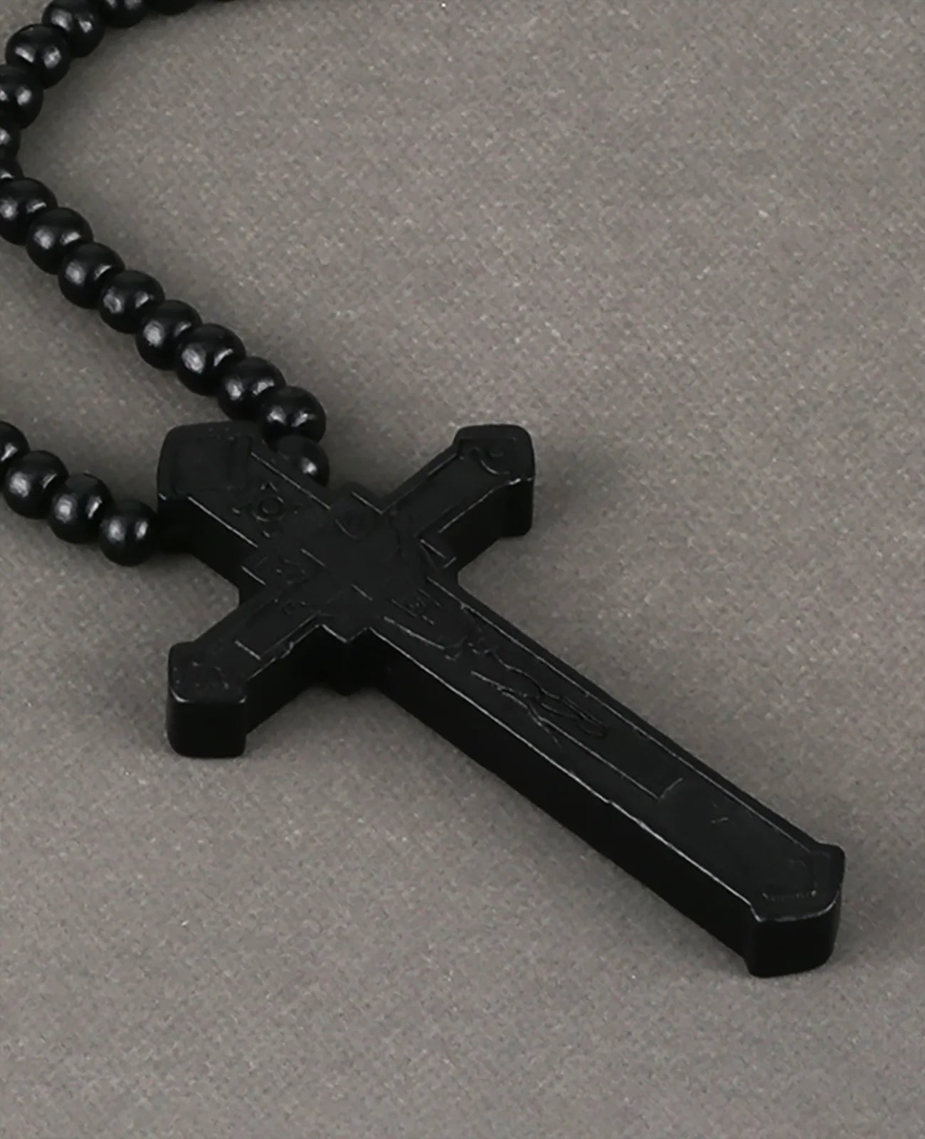 Collier chapelet catholique avec chaîne perlée et pendentif crucifix en bois, croix de Jésus-Christ, collier de prière, bijoux suspendus faits à la main