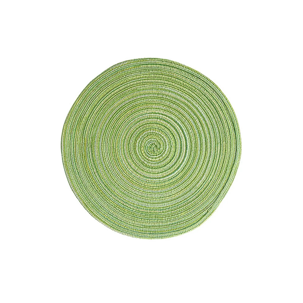 Lot de 6 sets de table ronds en ramie tissée, antidérapants, pour table à manger, pour la cuisine, les boissons et les bols