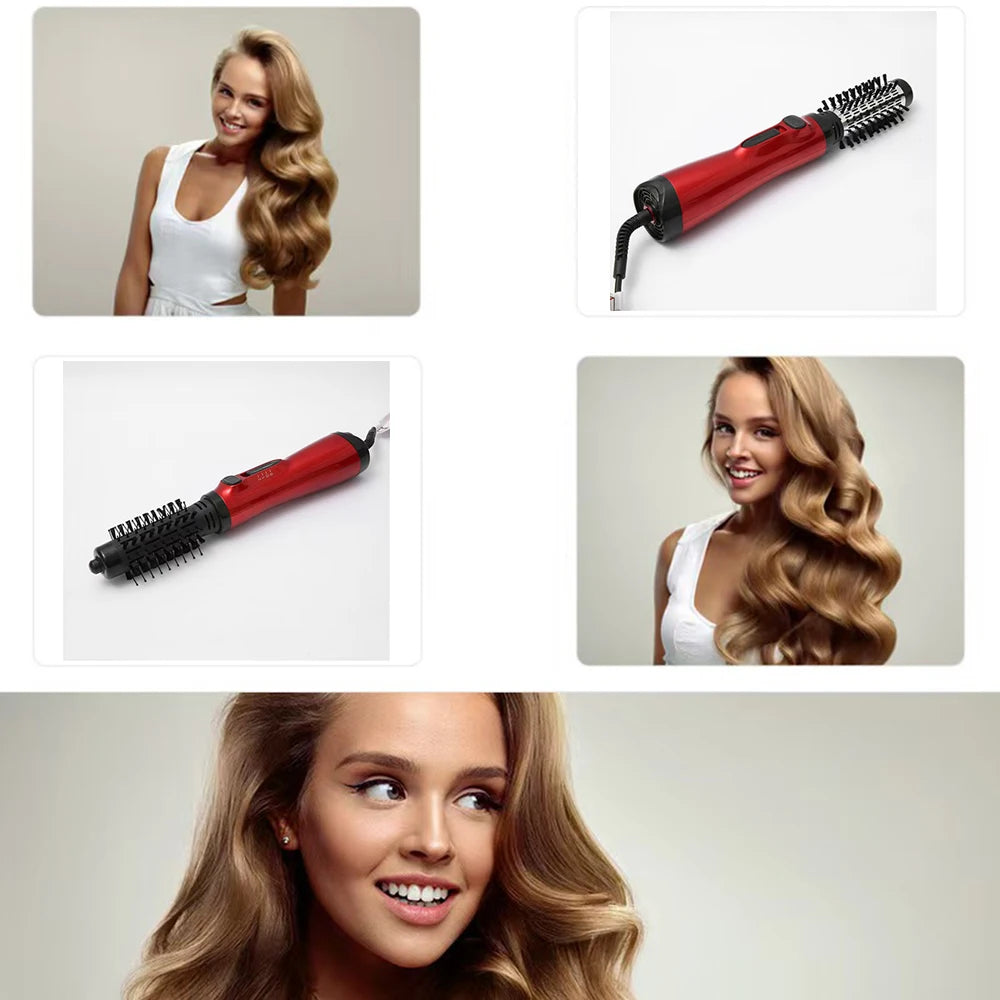 Brosse à air chaud LY 2 en 1, brosse rotative à air chaud, boucler, lisser, coiffer, sèche-cheveux ionique rond auto-rotatif