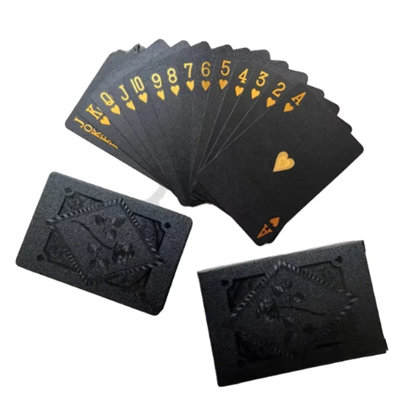 Jeu de cartes à jouer Black Rose/Skull (or/argent) Groupe de cartes Combinaison de poker imperméable Magic Dmagic Package Jeu de société Collection cadeau
