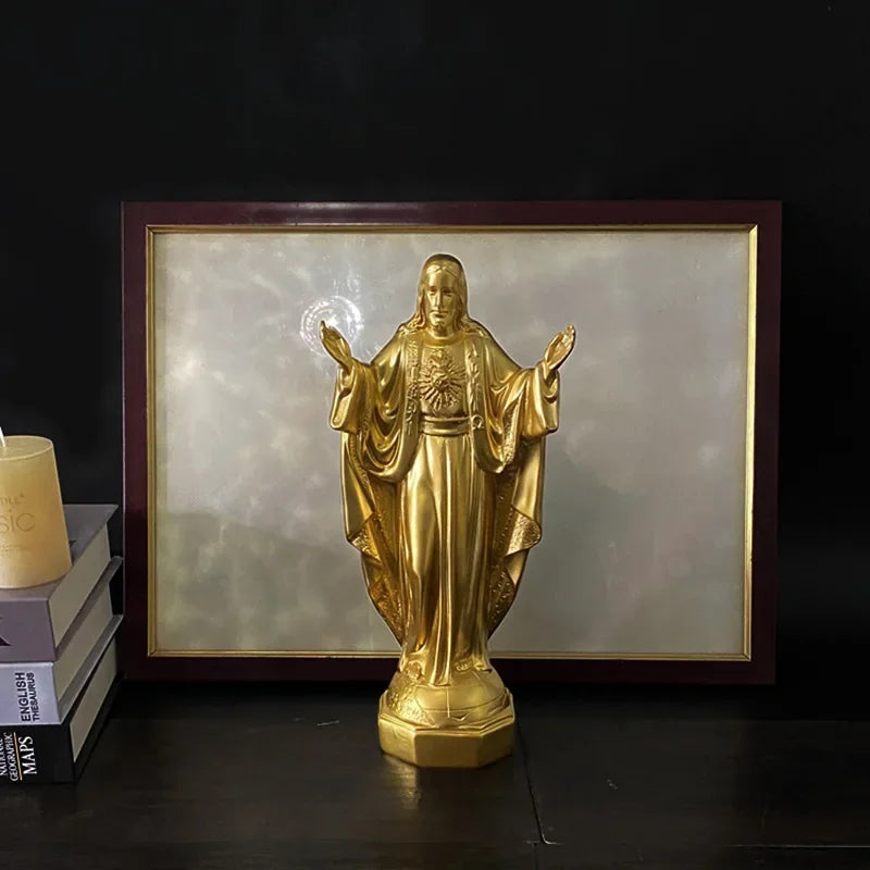 Statue de la Vierge Marie, religieuse catholique, Notre-Dame de Lourdes, statue de la Mère de Dieu, figurines en résine, décoration de bureau, Jésus