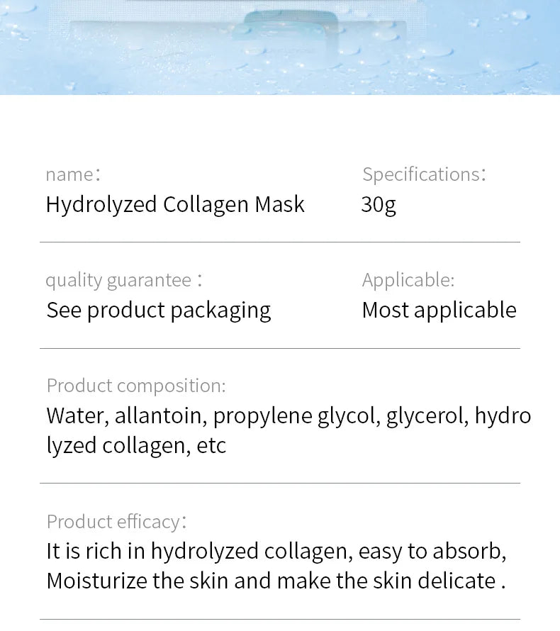Lot de 20 masques visage BIOAQUA Centella Collagène, hydratants et rafraîchissants, à l'acide hyaluronique, produits de soins pour la peau