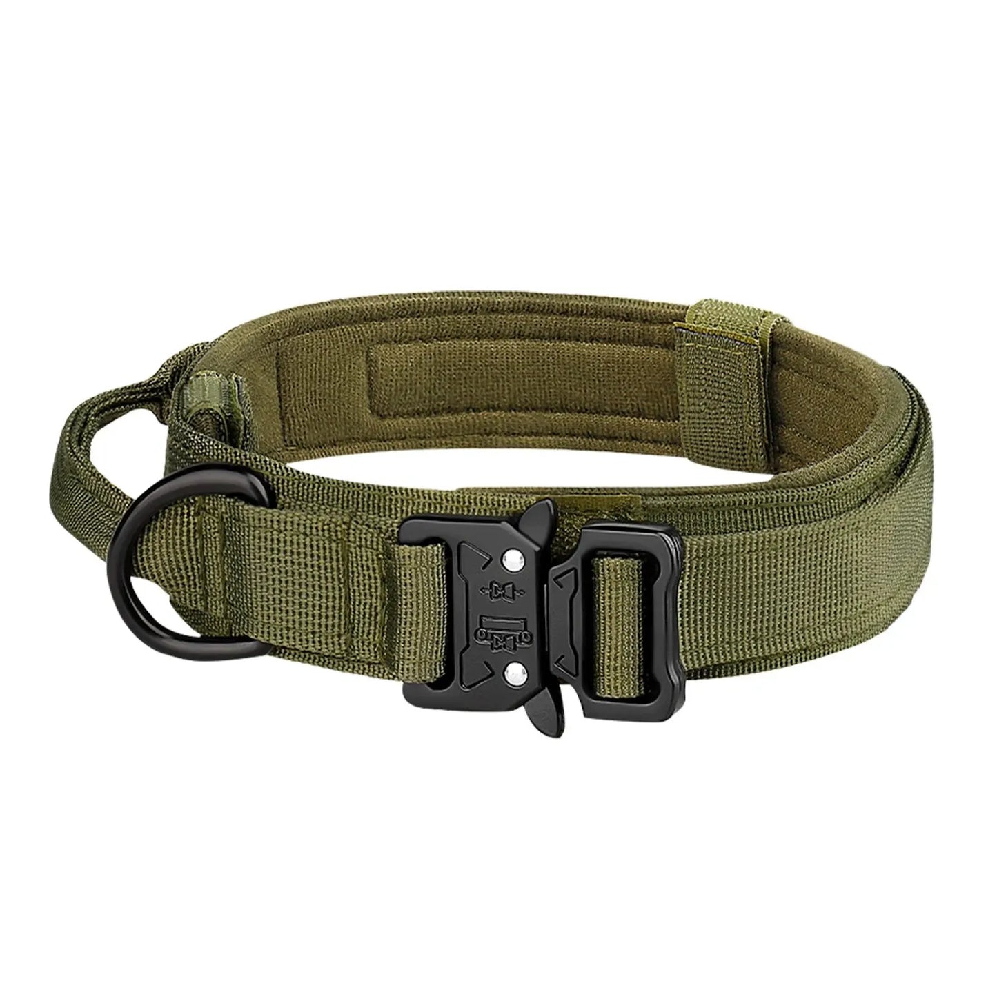 Collier tactique d'extérieur pour chien avec boucle en métal et nylon respirant, collier de dressage pour chien de taille moyenne et grande