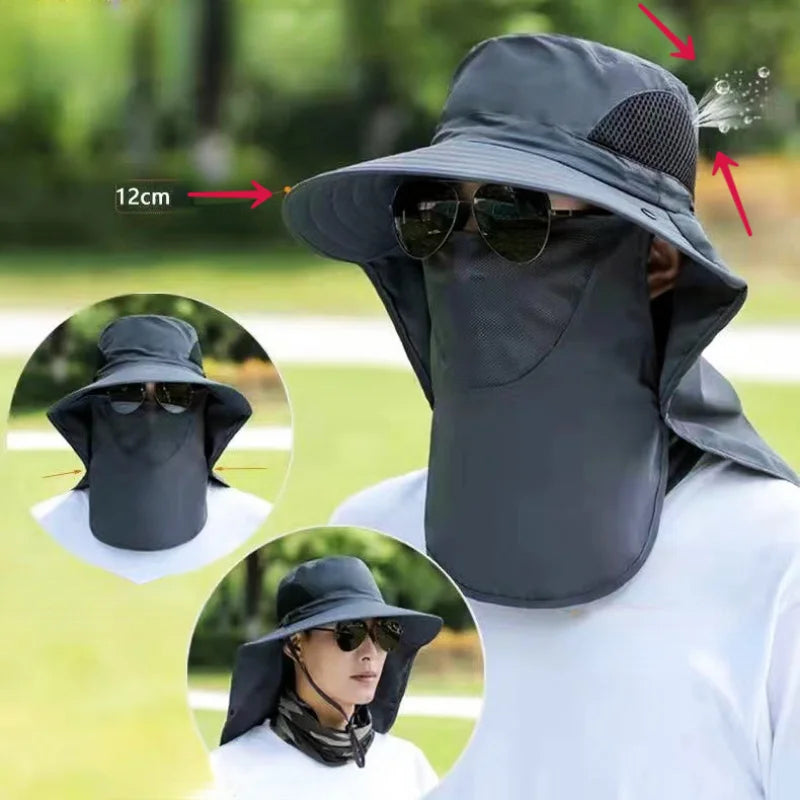 Chapeau de pêcheur, idéal pour se protéger du soleil, protection du cou super confortable, visière anti-UV .
