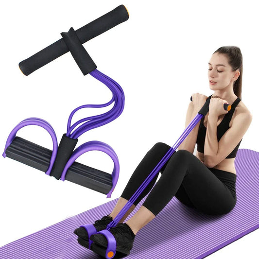 Bande de résistance multifonction à 6 tubes, corde de tension, bandes de fitness, pédale de yoga élastique à 6 tubes pour exercices sportifs en salle de sport
