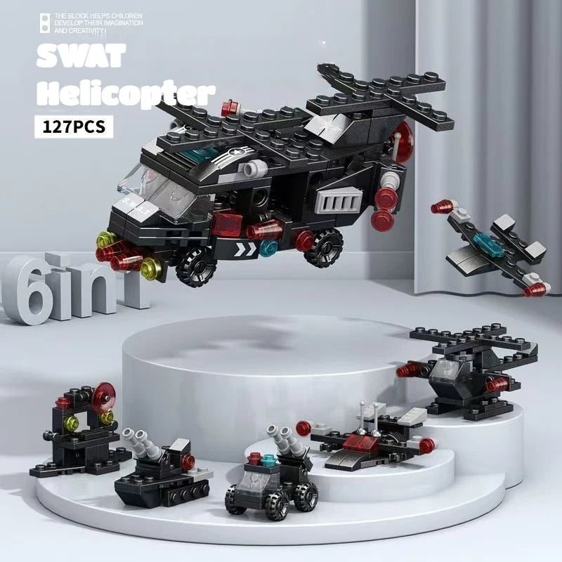 Puzzle Lego compatible avec char militaire, fusée, robot, dinosaure, véhicule blindé, avion de chasse, jouets d'assemblage pour garçons et enfants, cadeaux