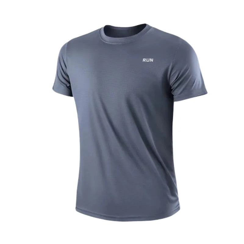 T-shirt à manches courtes et col rond pour homme, séchage rapide, léger, évacuant l'humidité, idéal pour la gym, la course à pied, l'entraînement et le sport